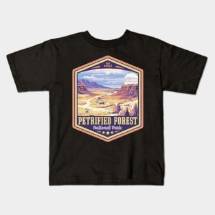 Petrified Forest National Park Vintage WPA Style Outdoor Badge Kids T-Shirt